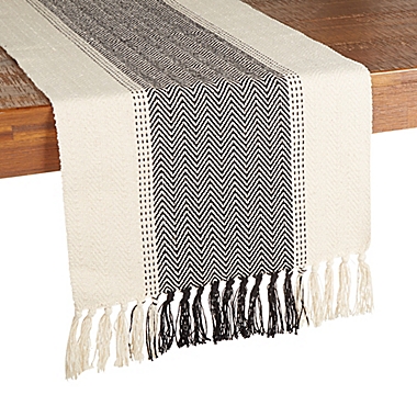 Our Table&trade; Woven Chevron 72-Inch Table Runner in Charcoal. View a larger version of this product image.