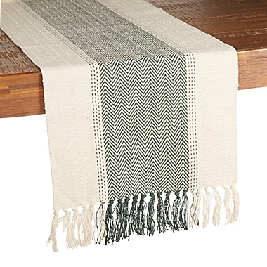 Our Table&trade; Woven Chevron 72-Inch Table Runner in Green. View a larger version of this product image.