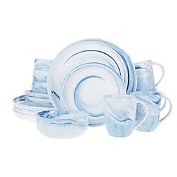 Artisanal Kitchen Supply® Coupe Marbleized 16-Piece Dinnerware Set in Blue