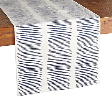 Studio 3B&trade; Sketched Lines 72-Inch Table Runner in Navy. View a larger version of this product image.