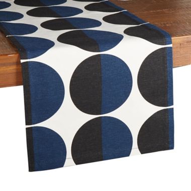 Studio 3B&trade; Two-Tone Circle 90-Inch Runner in Blue/Black. View a larger version of this product image.