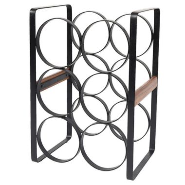 Our Table&trade; 6-Bottle Wood and Metal Wine Rack in Black. View a larger version of this product image.