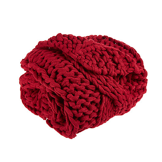 Alternate image 1 for Bee & Willow™ Chunk Knit Throw Blanket in Red