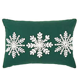 Bee & Willow™ Holiday Embroidered Snowflake Oblong Throw Pillow in Green