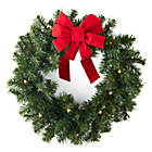 Alternate image 3 for H for Happy&trade; Classic Faux Pre-Lit LED Christmas Wreaths in Green (Set of 3)