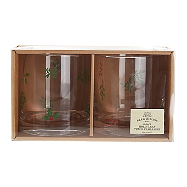 Bee &amp; Willow&trade; Holly Leaf Double Old Fashioned Glasses (Set of 2). View a larger version of this product image.