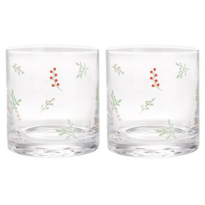 Bee &amp; Willow&trade; Holly Leaf Double Old Fashioned Glasses (Set of 2)