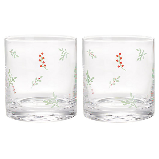 Alternate image 1 for Bee & Willow™ Holly Leaf Double Old Fashioned Glasses (Set of 2)