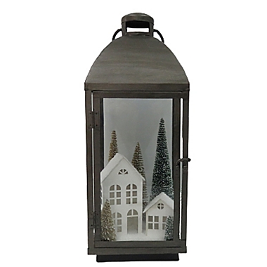 Bee & Willow&trade; Trees and Houses Pre-Lit LED Terrarium Christmas Lantern. View a larger version of this product image.