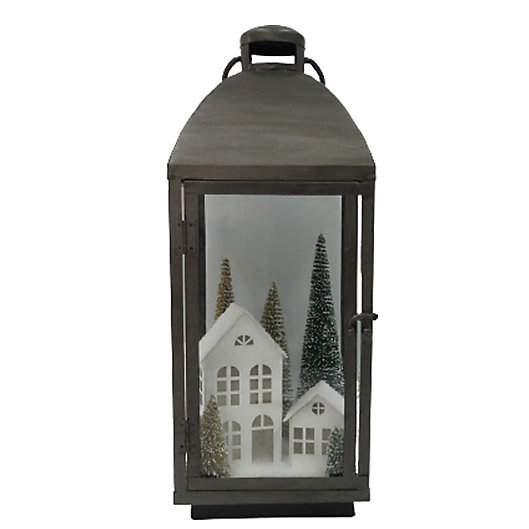 Alternate image 1 for Bee & Willow™ Trees and Houses Pre-Lit LED Terrarium Christmas Lantern