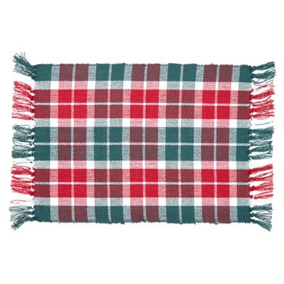 Bee &amp; Willow&trade; Christmas Fringe Plaid Placemat in Red/Green
