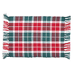 Bee & Willow®  Christmas Fringe Plaid Placemat in Red/Green