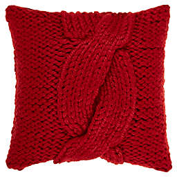 Bee & Willow™ Chunky Cable Square Throw Pillow in Red