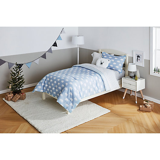 Alternate image 1 for Marmalade™ Polar Bear 7-Piece Reversible Full Comforter Set in Blue/White