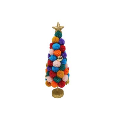 H for Happy&trade; Small Tabletop Christmas Tree with Pom Poms