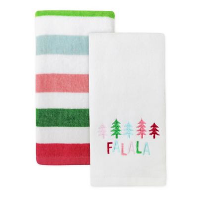 H for Happy&trade; Fa La La Christmas Fingertip Towels (Set of 4)