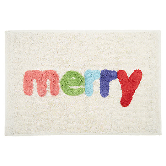 Alternate image 1 for H for Happy™ Merry 20-Inch x 30-Inch Bath Rug