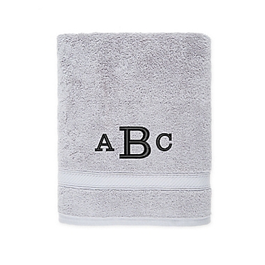 Nestwell&trade; Hygro Monogram Cotton Solid Bath Towel in Chrome Grey. View a larger version of this product image.