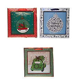 3-Pack Medium Holiday Shadow Gift Bags with Tissue