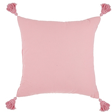 H for Happy&trade; Beaded Tassel Tree Christmas Square Throw Pillow in Pink. View a larger version of this product image.
