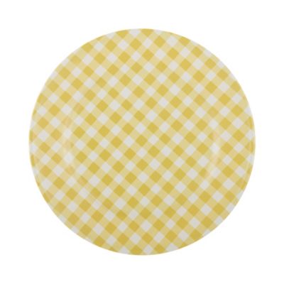 Bee &amp; Willow&trade; Gingham Melamine and Bamboo Dinner Plate in Yellow