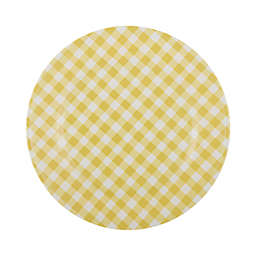 Bee & Willow™ Gingham Melamine and Bamboo Dinner Plate in Yellow