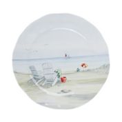 Coastal Melamine Dinner Plate in White
