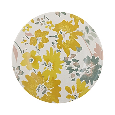 Bee and Willow&trade; Floral Melamine and Bamboo Salad Plate in Yellow. View a larger version of this product image.