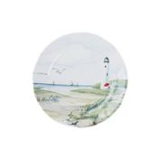 Coastal Melamine Salad Plate in White