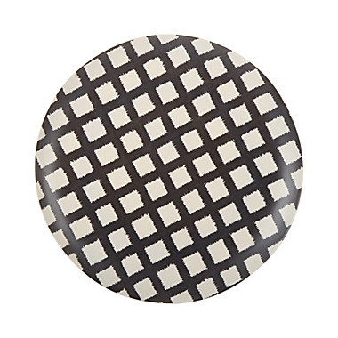 Studio 3B&trade; Plaid Melamine and Bamboo Dinner Plate in Black. View a larger version of this product image.
