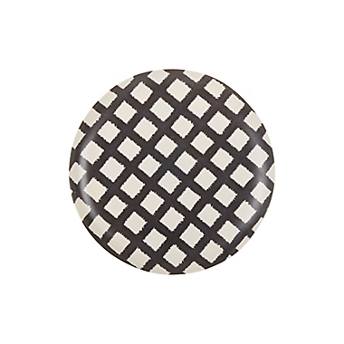 Studio 3B&trade; Plaid Melamine and Bamboo Salad Plate in Black. View a larger version of this product image.