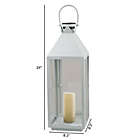 Alternate image 3 for Everhome&trade; 24-Inch Large Solar Metal Outdoor Lantern in White