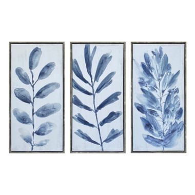 Bee &amp; Willow&trade; Leaves 15-Inch x 30-Inch Embellished Framed Wall Art (Set of 3). View a larger version of this product image.