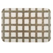 Plaid Melamine and Bamboo 13-Inch Serving Tray in Green