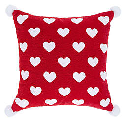H for Happy™ Valentine's Day Hearts Square Throw Pillow in Red/White