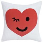 Alternate image 0 for H for Happy&trade; Valentine's Day Winky Face Square Throw Pillow in Red