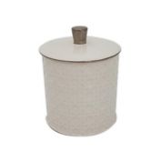 Everhome&trade; Cane Bath Jar with Lid in White