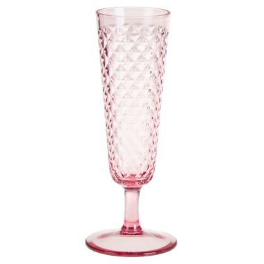 Bee &amp; Willow&trade; Textured Champagne Flute in Pink. View a larger version of this product image.