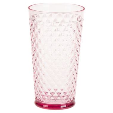 Bee &amp; Willow&trade; Textured Highball Glass in Pink. View a larger version of this product image.