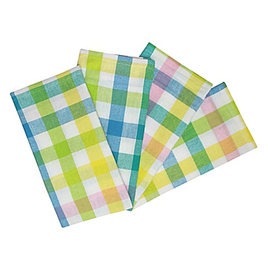 H for Happy&trade; Gingham Plaid Napkins (Set of 4). View a larger version of this product image.