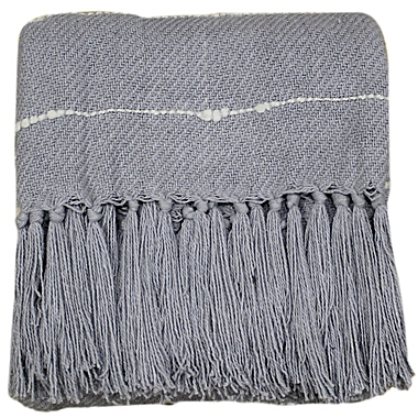Everhome&trade; Fringe Stripe Throw Blanket in Microchip. View a larger version of this product image.