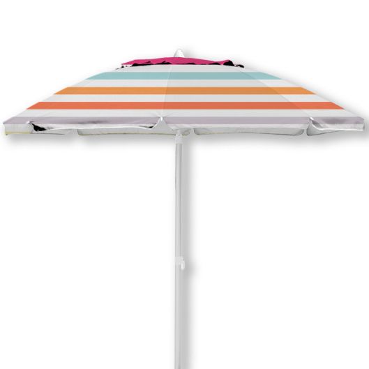 H for Happy™ 7-Foot Warm Stripes Beach Umbrella in Red