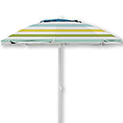 H for Happy&trade; 7-Foot Cool Stripes Beach Umbrella in Blue