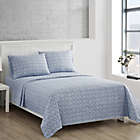 Alternate image 1 for Simply Essential&trade; Printed Microfiber Standard/Queen Pillowcases in Zen Blue (Set of 2)