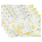 Alternate image 2 for Bee &amp; Willow&trade; Daisy Floral Bouquet/Ticking Stripe Reversible Placemat (Set of 4)