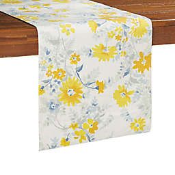Bee & Willow™ Daisy Floral Bouquet/Ticking Stripe 90-Inch Reversible Table Runner