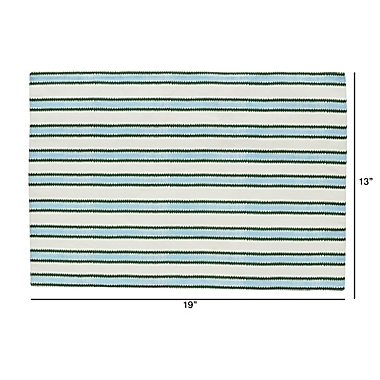 Everhome&trade; Zig-Zag Stripe Placemats in Green/Blue (Set of 4). View a larger version of this product image.