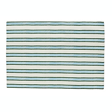 Everhome&trade; Zig-Zag Stripe Placemats in Green/Blue (Set of 4). View a larger version of this product image.