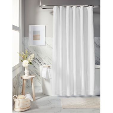 Everhome&trade; Sullivan 72-Inch x 72-Inch Shower Curtain in Bright White. View a larger version of this product image.
