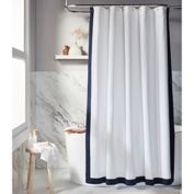 Everhome&trade; Emory 72-Inch x 72-Inch Standard Shower Curtain in Navy/White